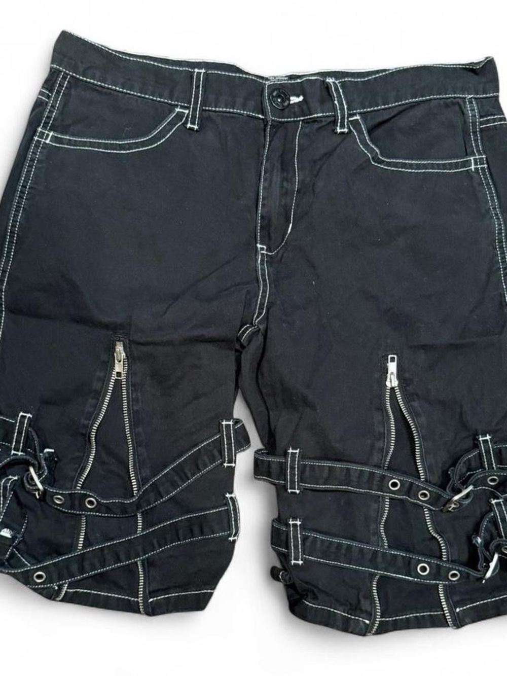 Y2K Hot Topic Bondage Black Cargo Shorts